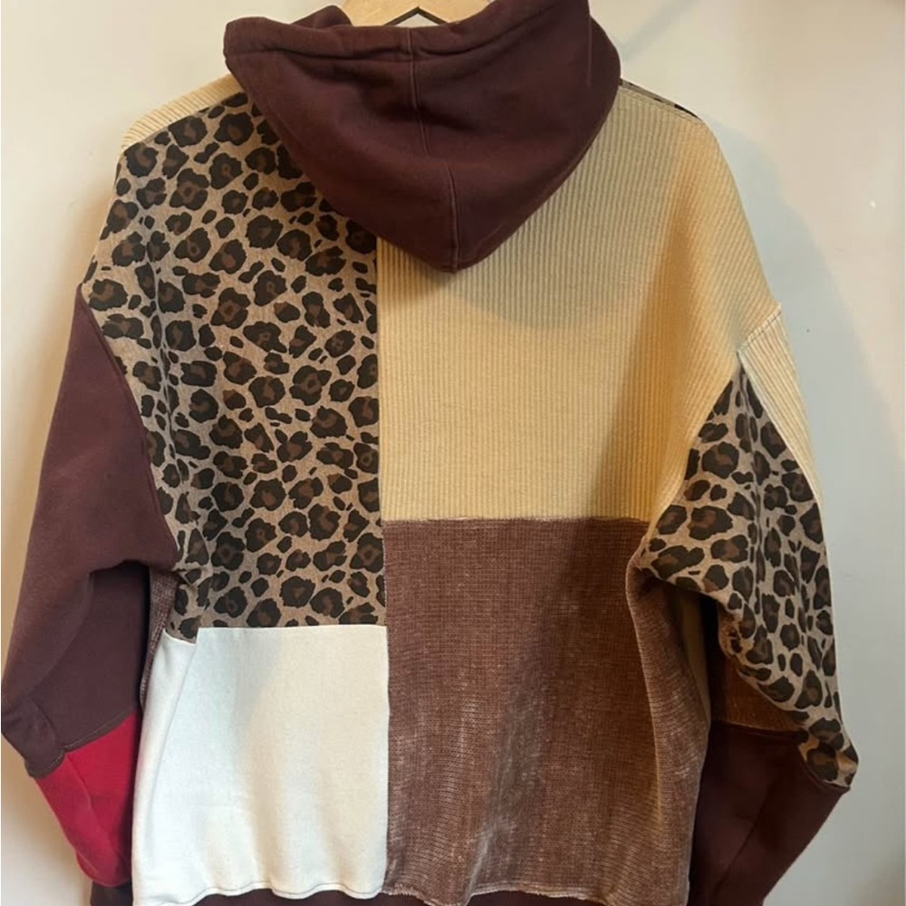 Patchwork Hoodie with Bow Design - Picture 3 of 3